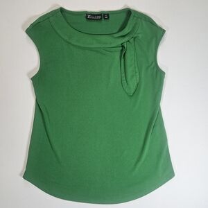 New York & Company‎ Blouse Womens XS Green Neck Tassle Casual Office To Cocktail